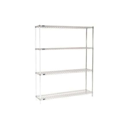 Global Equipment Nexel    Chrome Wire Shelving Add-On - 72"W x 14"D x 74"H A14727C